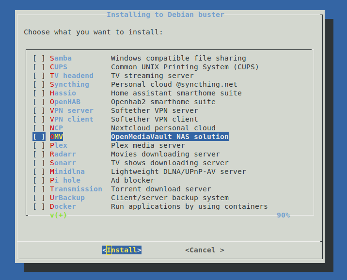 !armbian-config Selection