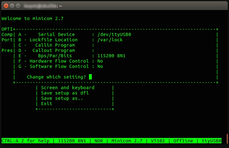 Minicom config