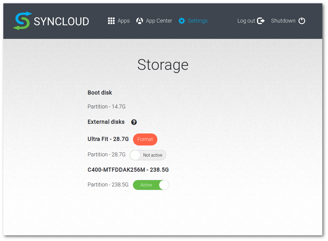 Syncloud Add Storage