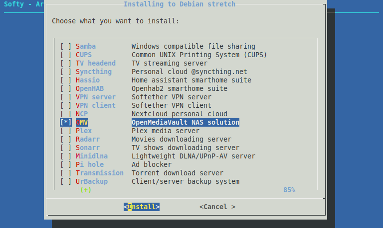 !armbian-config Selection