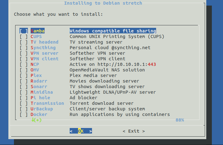 !armbian-config Selection