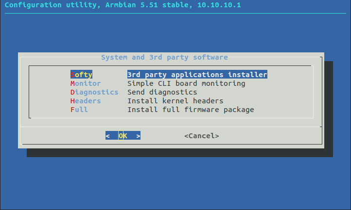 !armbian-config Software