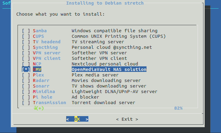 !armbian-config Selection